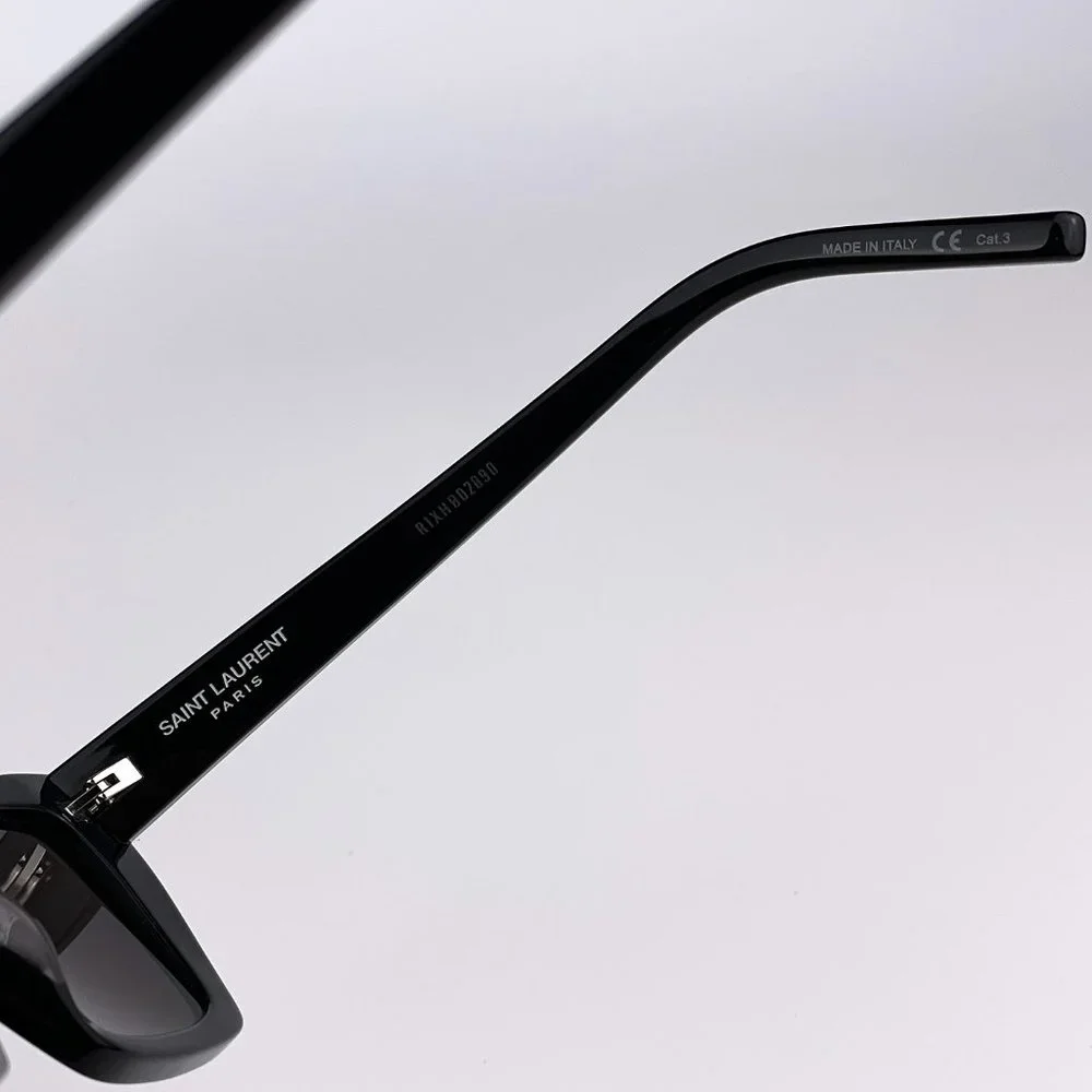 Saint Laurent Glossy Black Angular Cat-Eye Sunglasses - Picture 6 of 10